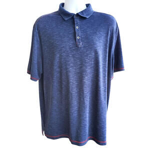 Nat Nast Polo Shirt Men 2XL Luxury Originals Heathered Blue Polyester Blend